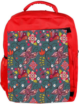 

Snoogg Eco Friendly Canvas Multicolor Butterfly Designer Backpack Rucksack School Travel Unisex Casual Canvas Bag Bookbag Satchel 5 L Backpack(Red)