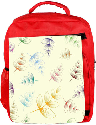 

Snoogg Eco Friendly Canvas Lite Color Leaves Designer Backpack Rucksack School Travel Unisex Casual Canvas Bag Bookbag Satchel 5 L Backpack(Red)