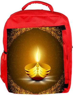

Snoogg Eco Friendly Canvas Greeting Card For Diwali Celebration In India Backpack Rucksack School Travel Unisex Casual Canvas Bag Bookbag Satchel 5 L Backpack(Red)