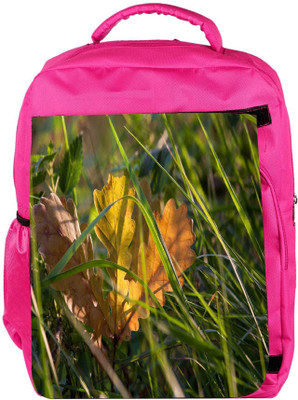 

Snoogg Eco Friendly Canvas Frozen Leaf Unique Designer Backpack Rucksack School Travel Unisex Casual Canvas Bag Bookbag Satchel 5 L Backpack(Pink)