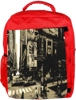 

Snoogg Eco Friendly Canvas Broadway Designer Backpack Rucksack School Travel Unisex Casual Canvas Bag Bookbag Satchel 5 L Backpack(Red)