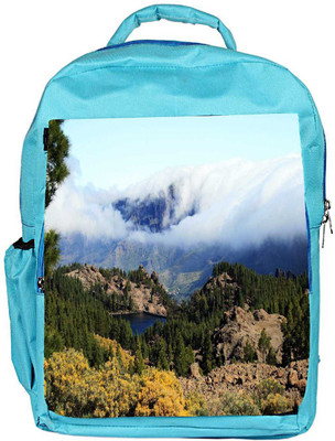 

Snoogg Eco Friendly Canvas Cloudy Mountain Designer Backpack Rucksack School Travel Unisex Casual Canvas Bag Bookbag Satchel 5 L Backpack(Blue)