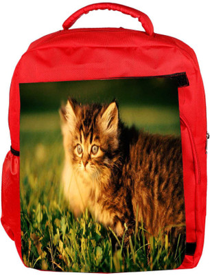 

Snoogg Eco Friendly Canvas Persian Cat Designer Backpack Rucksack School Travel Unisex Casual Canvas Bag Bookbag Satchel 5 L Backpack(Red)