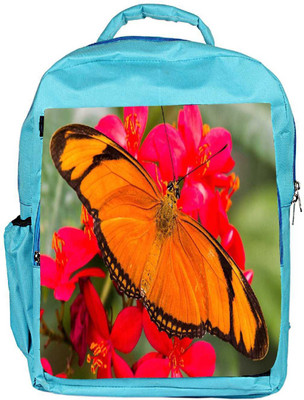 

Snoogg Eco Friendly Canvas Big Orange Butterfly Designer Backpack Rucksack School Travel Unisex Casual Canvas Bag Bookbag Satchel 5 L Backpack(Blue)
