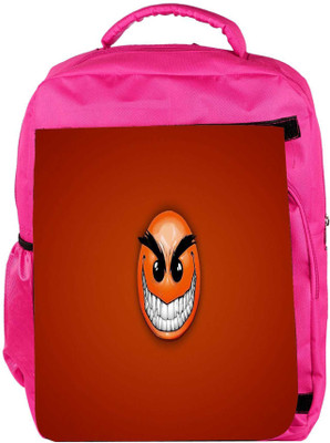 

Snoogg Eco Friendly Canvas Evil Face Minimalistic Designer Backpack Rucksack School Travel Unisex Casual Canvas Bag Bookbag Satchel 5 L Backpack(Pink)