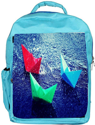 

Snoogg Eco Friendly Canvas Paper Boats Designer Backpack Rucksack School Travel Unisex Casual Canvas Bag Bookbag Satchel 5 L Backpack(Blue)