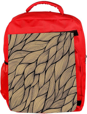 

Snoogg Eco Friendly Canvas Cream Leaves Pattern Designer Backpack Rucksack School Travel Unisex Casual Canvas Bag Bookbag Satchel 5 L Backpack(Red)