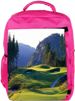 

Snoogg Eco Friendly Canvas Abstract Golf Park Designer Backpack Rucksack School Travel Unisex Casual Canvas Bag Bookbag Satchel 5 L Backpack(Pink)