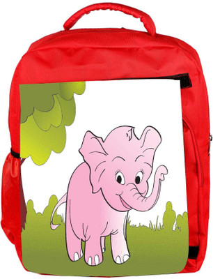 

Snoogg Eco Friendly Canvas Cute Big Elephant Background Backpack Rucksack School Travel Unisex Casual Canvas Bag Bookbag Satchel 5 L Backpack(Red)