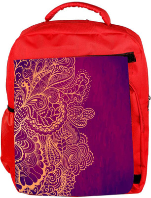 

Snoogg Eco Friendly Canvas Decorative Element Border Abstract Invitation Card Template Wave Design Backpack Rucksack School Travel Unisex Casual Canvas Bag Bookbag Satchel 5 L Backpack(Red)