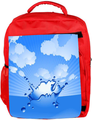 

Snoogg Eco Friendly Canvas Clear Water Splash Vector Backpack Rucksack School Travel Unisex Casual Canvas Bag Bookbag Satchel 5 L Backpack(Red)
