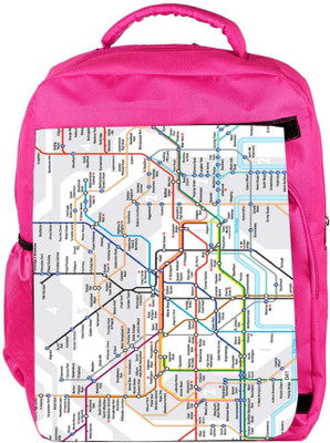 

Snoogg Eco Friendly Canvas London Tube Map Backpack Rucksack School Travel Unisex Casual Canvas Bag Bookbag Satchel 5 L Backpack(Pink)