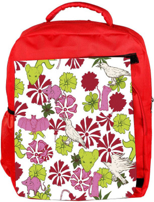 

Snoogg Eco Friendly Canvas Birds And Rats Designer Backpack Rucksack School Travel Unisex Casual Canvas Bag Bookbag Satchel 5 L Backpack(Red)
