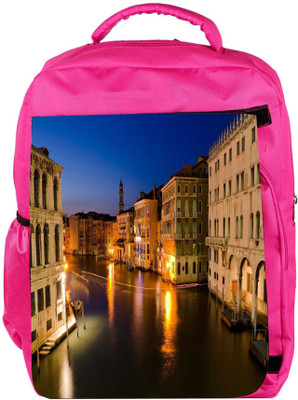 

Snoogg Eco Friendly Canvas Abstract Lake At Night Designer Backpack Rucksack School Travel Unisex Casual Canvas Bag Bookbag Satchel 5 L Backpack(Pink)