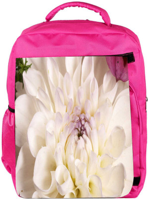 

Snoogg Eco Friendly Canvas Dahlia White Flower Designer Backpack Rucksack School Travel Unisex Casual Canvas Bag Bookbag Satchel 5 L Backpack(Pink)