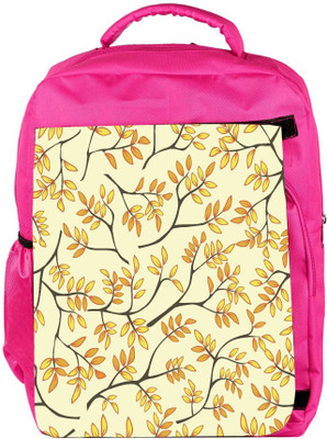 

Snoogg Eco Friendly Canvas Multicolor Leaves Lite Pattern Designer Backpack Rucksack School Travel Unisex Casual Canvas Bag Bookbag Satchel 5 L Backpack(Pink)
