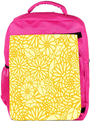 

Snoogg Eco Friendly Canvas Abstract Yellow Floral Designer Backpack Rucksack School Travel Unisex Casual Canvas Bag Bookbag Satchel 5 L Backpack(Pink)