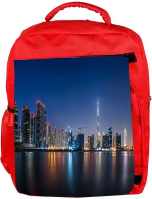 

Snoogg Eco Friendly Canvas White Burj Khalifa Designer Backpack Rucksack School Travel Unisex Casual Canvas Bag Bookbag Satchel 5 L Backpack(Red)