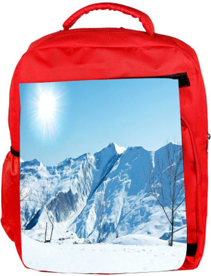 

Snoogg Eco Friendly Canvas Sun And Snow Designer Backpack Rucksack School Travel Unisex Casual Canvas Bag Bookbag Satchel 5 L Backpack(Red)