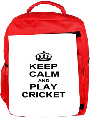 

Snoogg Eco Friendly Canvas Keep Calm And Play Cricket Backpack Rucksack School Travel Unisex Casual Canvas Bag Bookbag Satchel 5 L Backpack(Red)