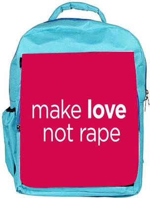 

Snoogg Eco Friendly Canvas Make Love Not Rape 2793 Backpack Rucksack School Travel Unisex Casual Canvas Bag Bookbag Satchel 5 L Backpack(Blue)