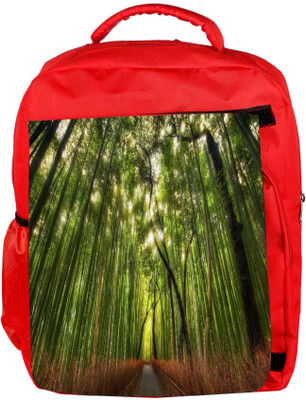 

Snoogg Eco Friendly Canvas Small Path In Forest Designer Backpack Rucksack School Travel Unisex Casual Canvas Bag Bookbag Satchel 5 L Backpack(Red)
