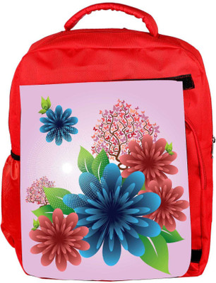 

Snoogg Eco Friendly Canvas Spring Flowers Backpack Rucksack School Travel Unisex Casual Canvas Bag Bookbag Satchel 5 L Backpack(Red)
