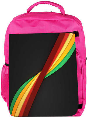 

Snoogg Eco Friendly Canvas Black Color Strips Designer Backpack Rucksack School Travel Unisex Casual Canvas Bag Bookbag Satchel 5 L Backpack(Pink)