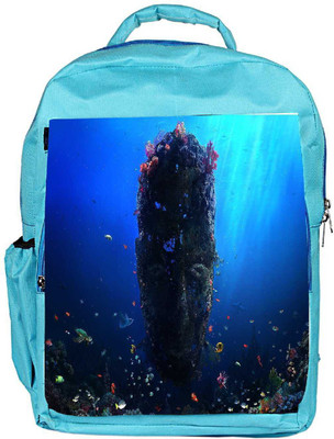 

Snoogg Eco Friendly Canvas Under Sea Face Designer Backpack Rucksack School Travel Unisex Casual Canvas Bag Bookbag Satchel 5 L Backpack(Blue)
