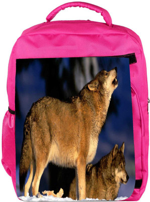 Snoogg Eco Friendly Canvas Dog Roaring Designer Backpack Rucksack School Travel Unisex Casual Canvas Bag Bookbag Satchel 5 L Backpack(Pink)