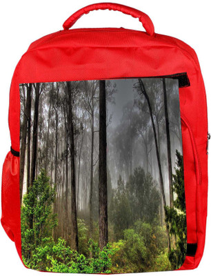 

Snoogg Eco Friendly Canvas Black Forest Designer Backpack Rucksack School Travel Unisex Casual Canvas Bag Bookbag Satchel 5 L Backpack(Red)