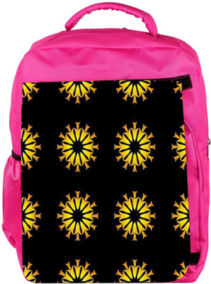 

Snoogg Eco Friendly Canvas Yellow Flower Black Pattern Designer Backpack Rucksack School Travel Unisex Casual Canvas Bag Bookbag Satchel 5 L Backpack(Pink)