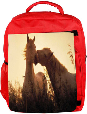 

Snoogg Eco Friendly Canvas White Horses Designer Backpack Rucksack School Travel Unisex Casual Canvas Bag Bookbag Satchel 5 L Backpack(Red)