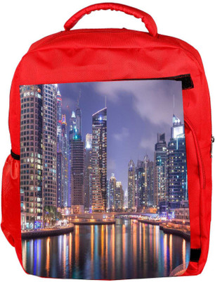 

Snoogg Eco Friendly Canvas Building And Road Designer Backpack Rucksack School Travel Unisex Casual Canvas Bag Bookbag Satchel 5 L Backpack(Red)