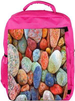 

Snoogg Eco Friendly Canvas Colourful Stones Backpack Rucksack School Travel Unisex Casual Canvas Bag Bookbag Satchel 5 L Backpack(Pink)
