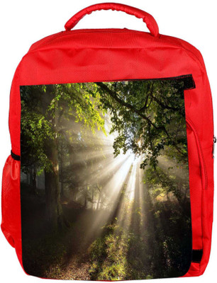 

Snoogg Eco Friendly Canvas Abstract Sunlight In Forest Designer Backpack Rucksack School Travel Unisex Casual Canvas Bag Bookbag Satchel 5 L Backpack(Red)