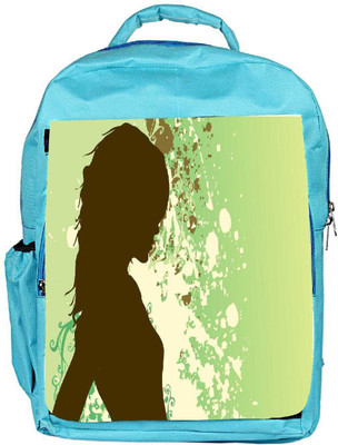Snoogg Eco Friendly Canvas Girl In Green Designer Backpack Rucksack School Travel Unisex Casual Canvas Bag Bookbag Satchel 5 L Backpack(Blue)