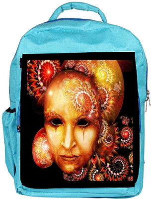 

Snoogg Eco Friendly Canvas Fractal Mask 2777 Backpack Rucksack School Travel Unisex Casual Canvas Bag Bookbag Satchel 5 L Backpack(Blue)