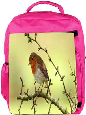 

Snoogg Eco Friendly Canvas Small Sparrow Designer Backpack Rucksack School Travel Unisex Casual Canvas Bag Bookbag Satchel 5 L Backpack(Pink)