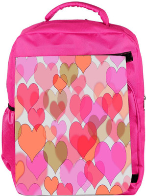 

Snoogg Eco Friendly Canvas Plenty Of Hearts Designer Backpack Rucksack School Travel Unisex Casual Canvas Bag Bookbag Satchel 5 L Backpack(Pink)