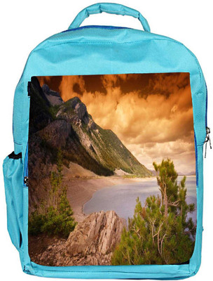 

Snoogg Eco Friendly Canvas Orange Clouds Designer Backpack Rucksack School Travel Unisex Casual Canvas Bag Bookbag Satchel 5 L Backpack(Blue)