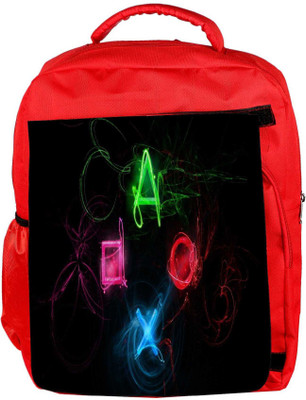 

Snoogg Eco Friendly Canvas Neon Playstation Buttons Designer Backpack Rucksack School Travel Unisex Casual Canvas Bag Bookbag Satchel 5 L Backpack(Red)