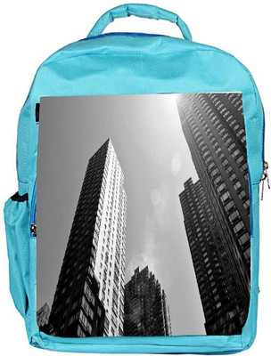 

Snoogg Eco Friendly Canvas Building Heights Designer Backpack Rucksack School Travel Unisex Casual Canvas Bag Bookbag Satchel 5 L Backpack(Blue)