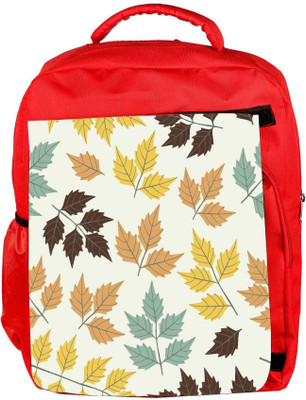 

Snoogg Eco Friendly Canvas Colorful Leaves Designer Backpack Rucksack School Travel Unisex Casual Canvas Bag Bookbag Satchel 5 L Backpack(Red)
