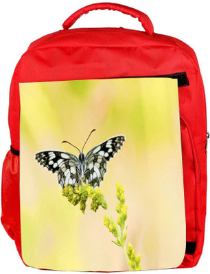 

Snoogg Eco Friendly Canvas Black And Grey Butterfly Designer Backpack Rucksack School Travel Unisex Casual Canvas Bag Bookbag Satchel 5 L Backpack(Red)