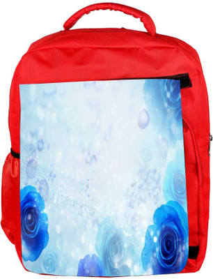

Snoogg Eco Friendly Canvas Blue Roses Designer Backpack Rucksack School Travel Unisex Casual Canvas Bag Bookbag Satchel 5 L Backpack(Red)
