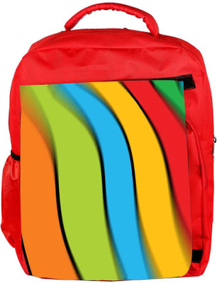 

Snoogg Eco Friendly Canvas Multiple Color Strips Designer Backpack Rucksack School Travel Unisex Casual Canvas Bag Bookbag Satchel 5 L Backpack(Red)