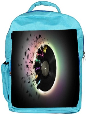 

Snoogg Eco Friendly Canvas Shattered Vinyl Music Designer Backpack Rucksack School Travel Unisex Casual Canvas Bag Bookbag Satchel 5 L Backpack(Blue)