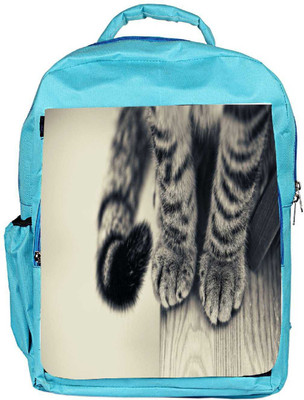 

Snoogg Eco Friendly Canvas Black And White Cat Paws Designer Backpack Rucksack School Travel Unisex Casual Canvas Bag Bookbag Satchel 5 L Backpack(Blue)