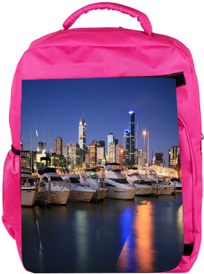 

Snoogg Eco Friendly Canvas White Boats Designer Backpack Rucksack School Travel Unisex Casual Canvas Bag Bookbag Satchel 5 L Backpack(Pink)